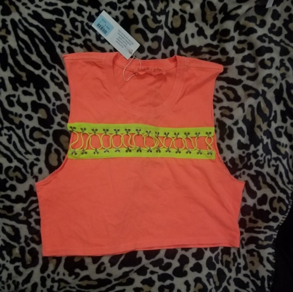 Emma Gam Neon Orange Tank Top - Small